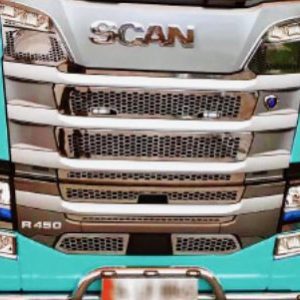 REJILLA CROMADA CON F.NIEBLA SCANIA (S SERIE)